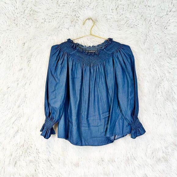 NICHOLAS Tops - N/nicholas chambray off the shoulder blouse